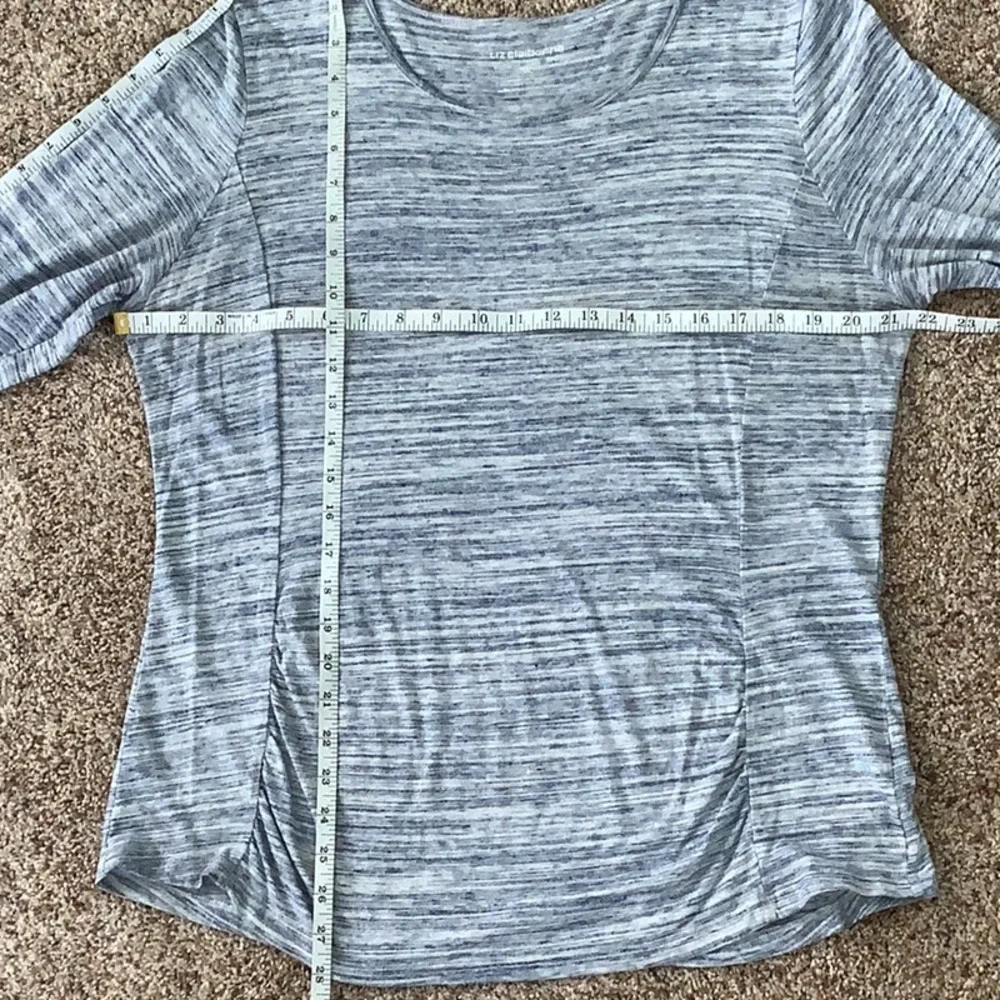 Liz Claiborne Weekend blue/white stripe scoop neck, 3/4 sleeve top Size XL - Picture 6 of 10